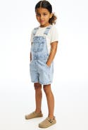 H&M Embroidered Denim Dungaree Shorts