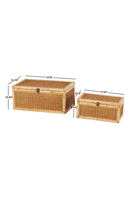 Sonoma Sage Home Wood Set Of 2 Decorative Rattan Boxes In Brown