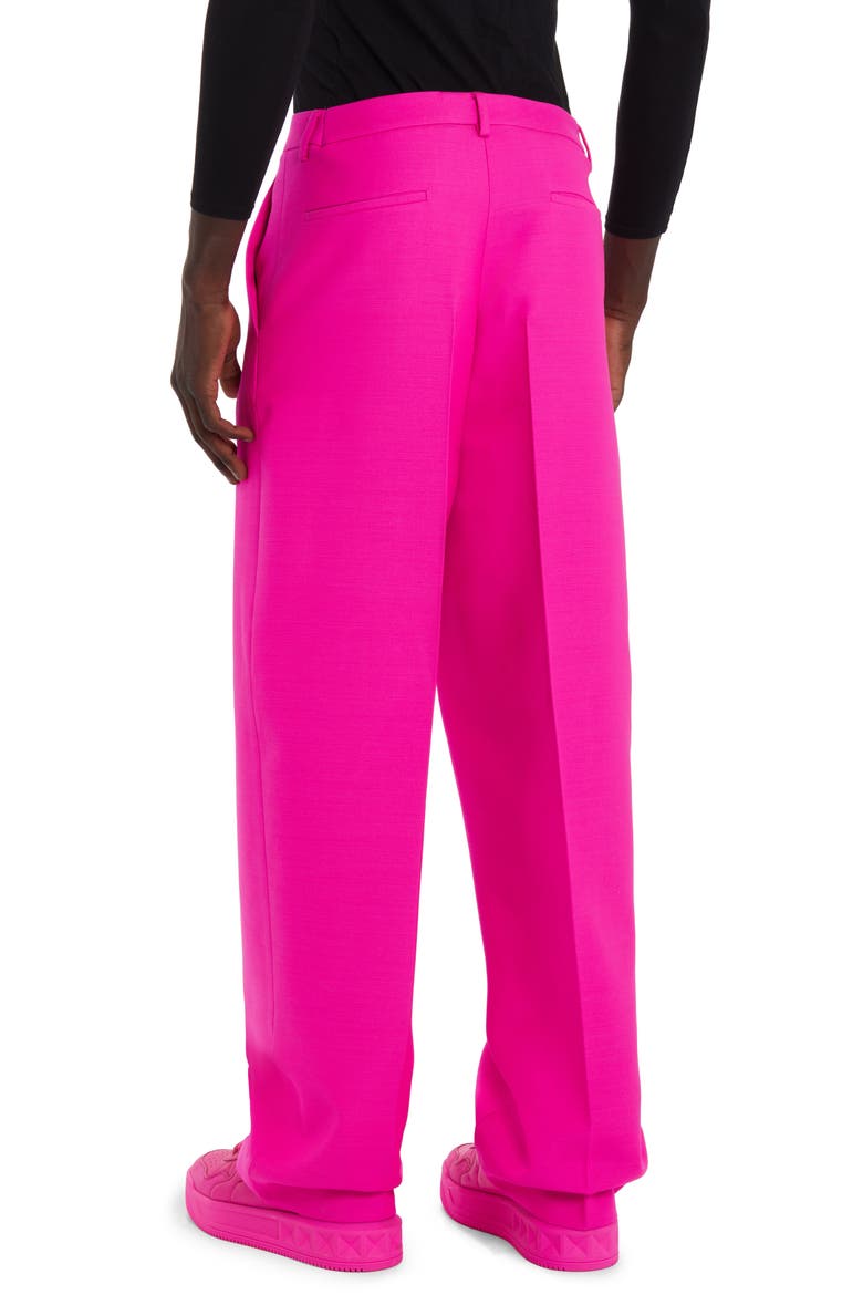 Relaxed Virgin Wool & Silk Trousers, Alternate, color, UWT - PINK PP