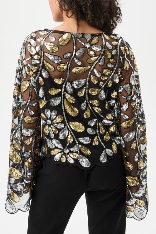 Trina Turk Femmes Fringe Sequin Top In Black