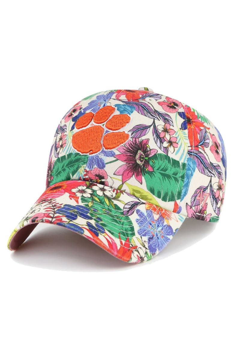 '47 Women's '47 Natural Clemson Tigers Pollinator Clean Up Adjustable Hat, Main, color,