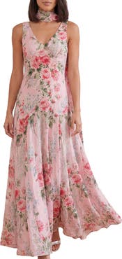 Needle & Thread Palace Garden Jacquard V-Neck Maxi Gown