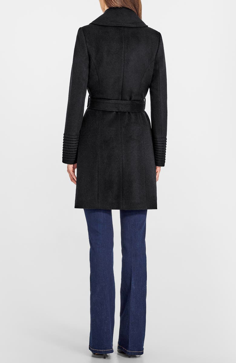 SENTALER Alpaca & Wool Wrap Coat, Alternate, color, Black
