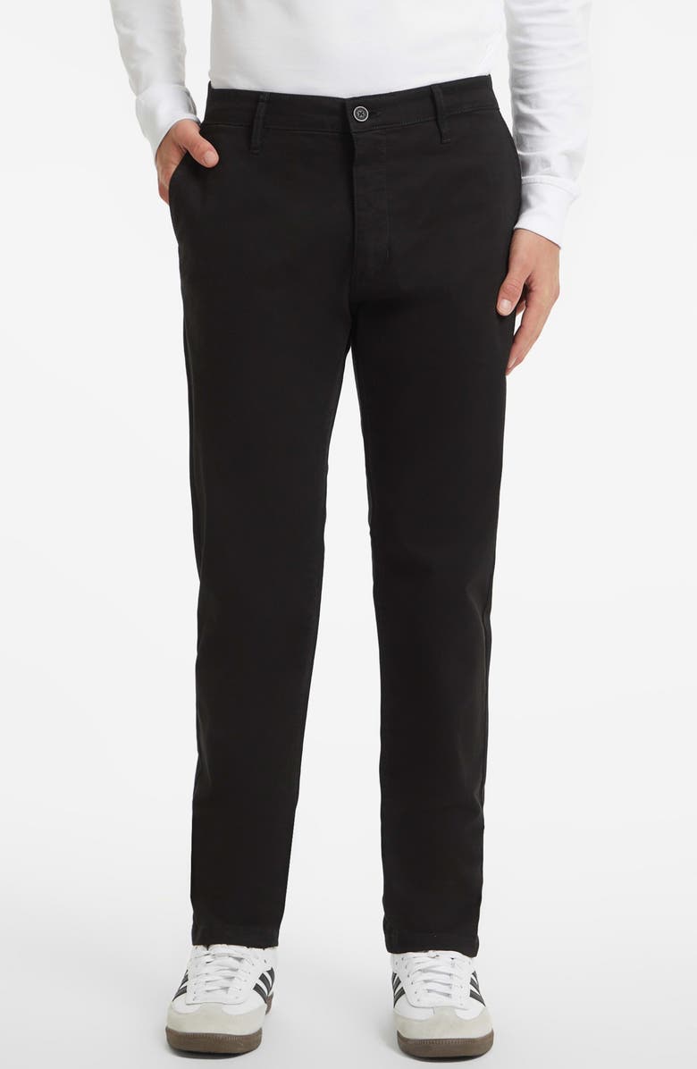 GUESS JEANS GJ Slim Straight Leg Cotton Twill Chinos, Main, color, Jblack-Black