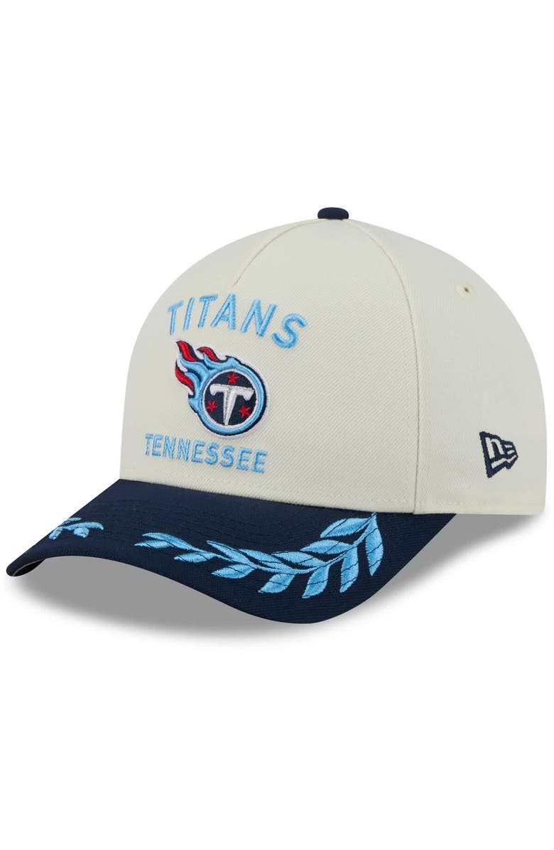 New Era Men's New Era Cream/Navy Tennessee Titans 2025 NFL Draft 9FORTY A-Frame M-Crown Adjustable Hat, Main, color, Cream