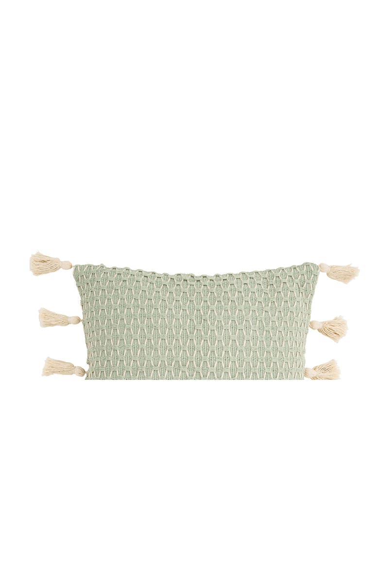Seaglass Textured Diamond Woven Throw Pillow, Alternate, color, Green