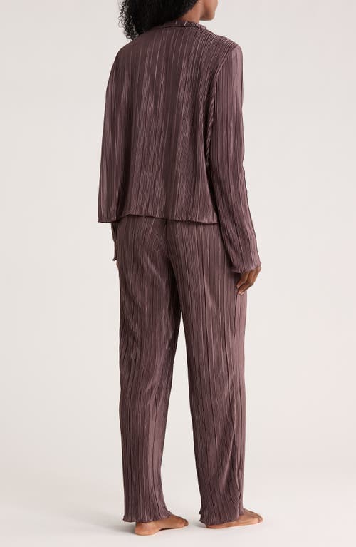 Danskin Collarted Top Pajamas In Brown