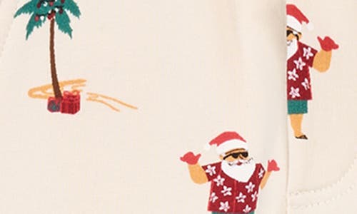 Miles Baby Kids' Hawaiian Santa Print French Terry Joggers In Neutral