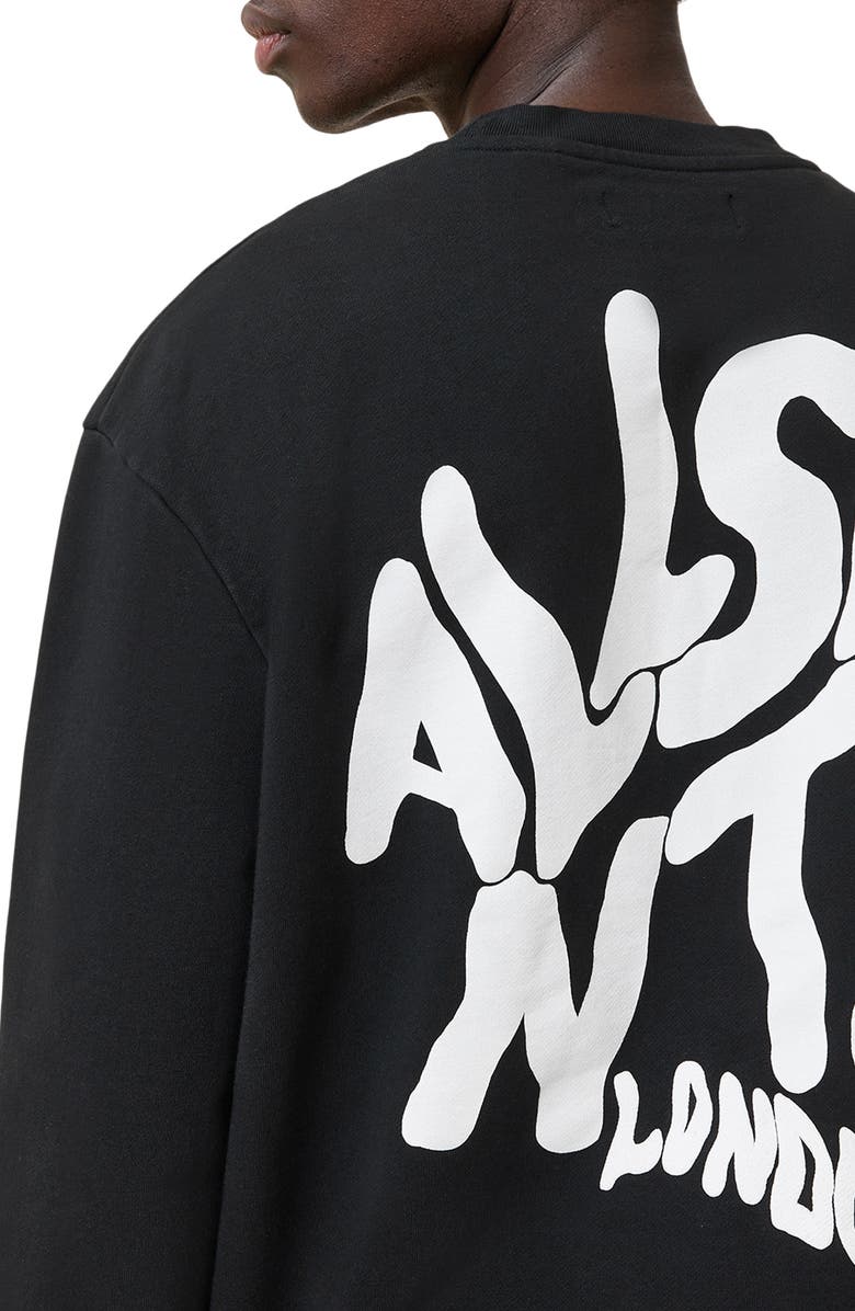 AllSaints Orlando Logo Graphic Sweatshirt, Alternate, color, Jet Black