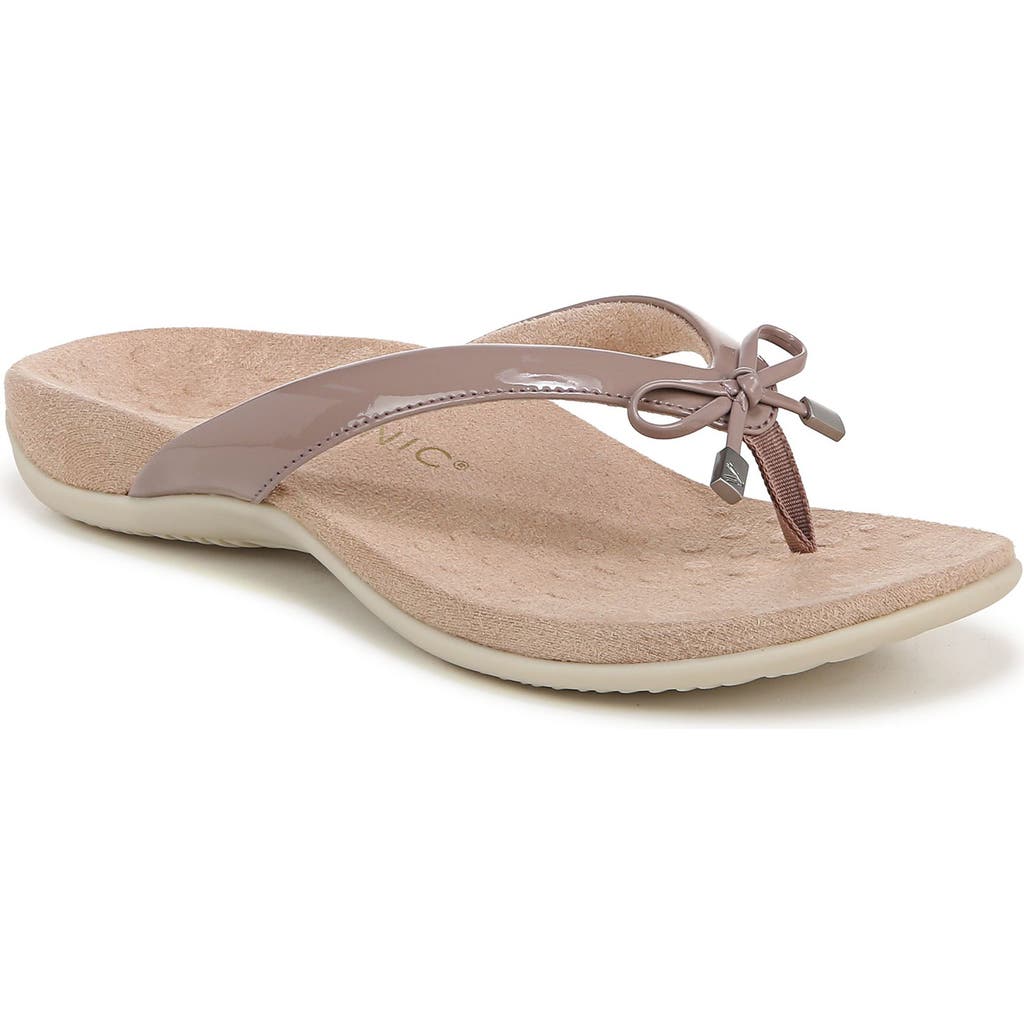 Vionic Bella Ii Flip Flop In Magnolia Dusk Patent