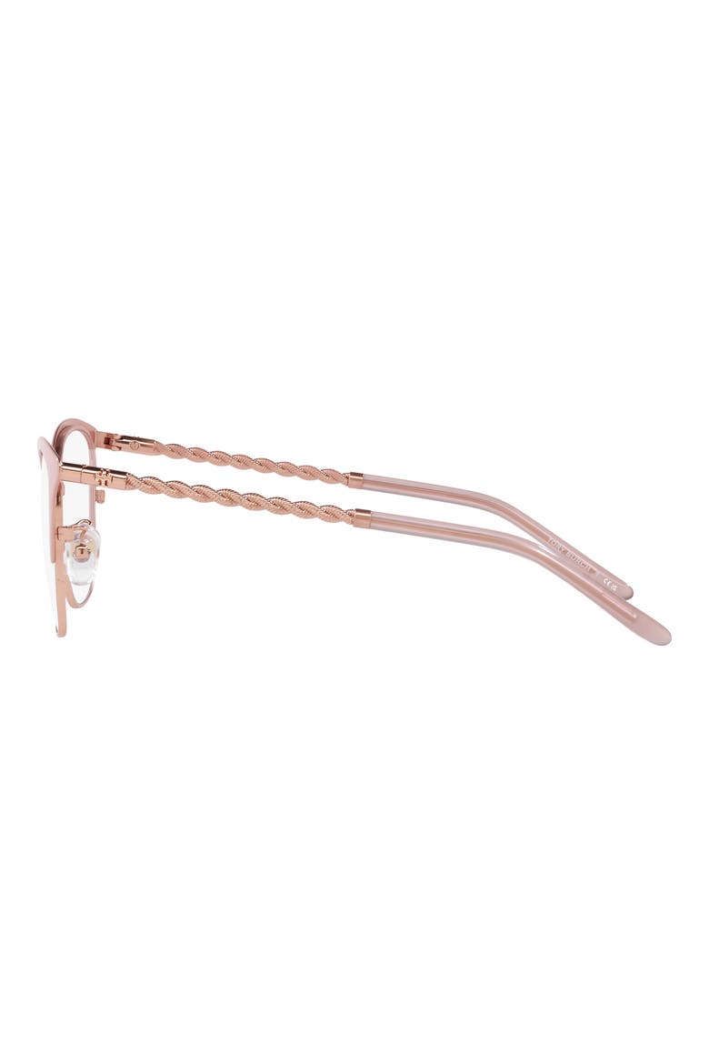53mm Square Optical Glasses, Alternate, color, ROSE GOLD