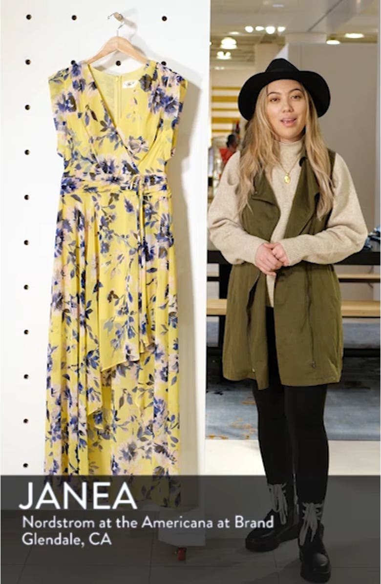 Surplice High/Low Chiffon Maxi dress, sales video thumbnail