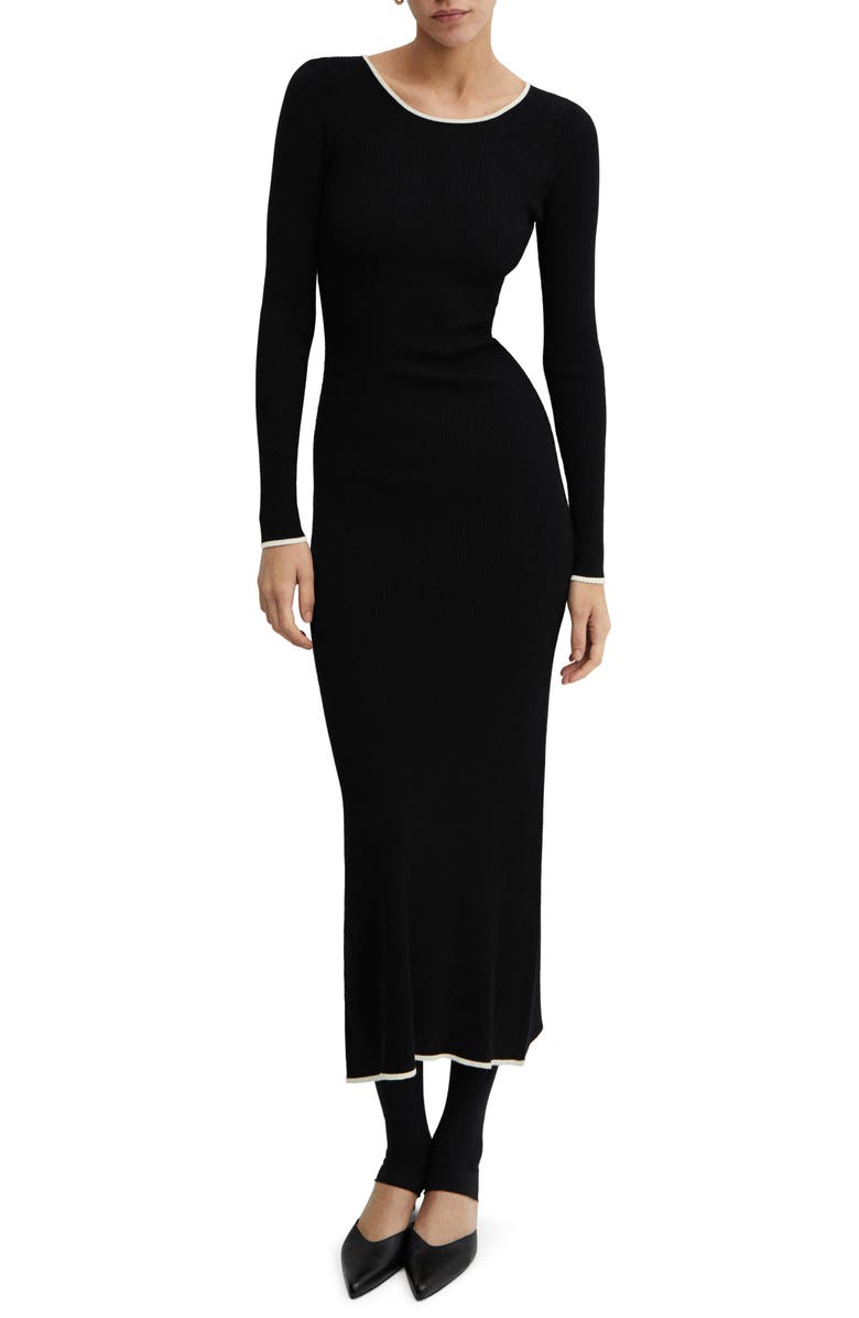 MANGO Shadowin Long Sleeve Maxi Sweater Dress, Main, color,