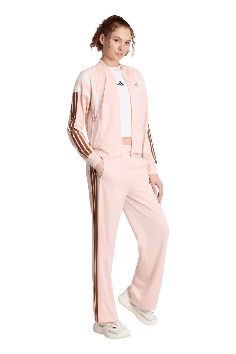 3-Stripes Fashion Track Pants, Alternate, color, BLUSH PINK/ DUSKY BRONZE