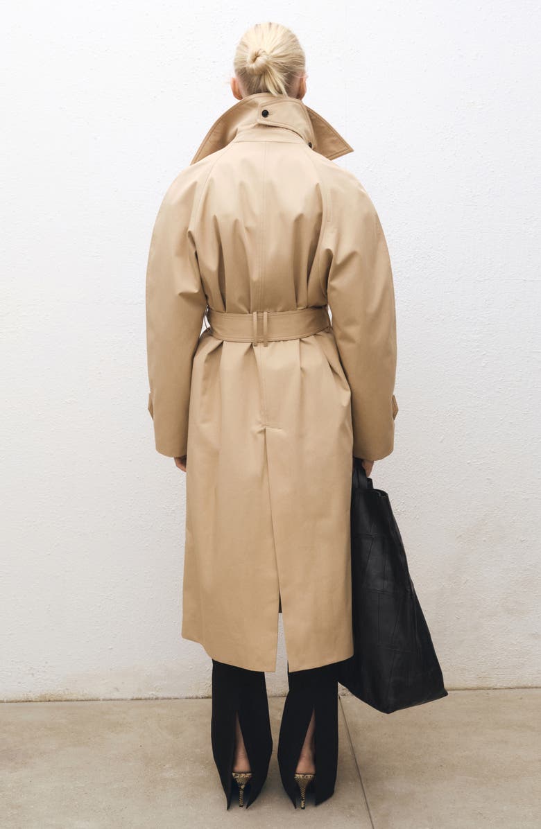 MANGO Oversize Long Cotton Trench Coat, Alternate, color, 