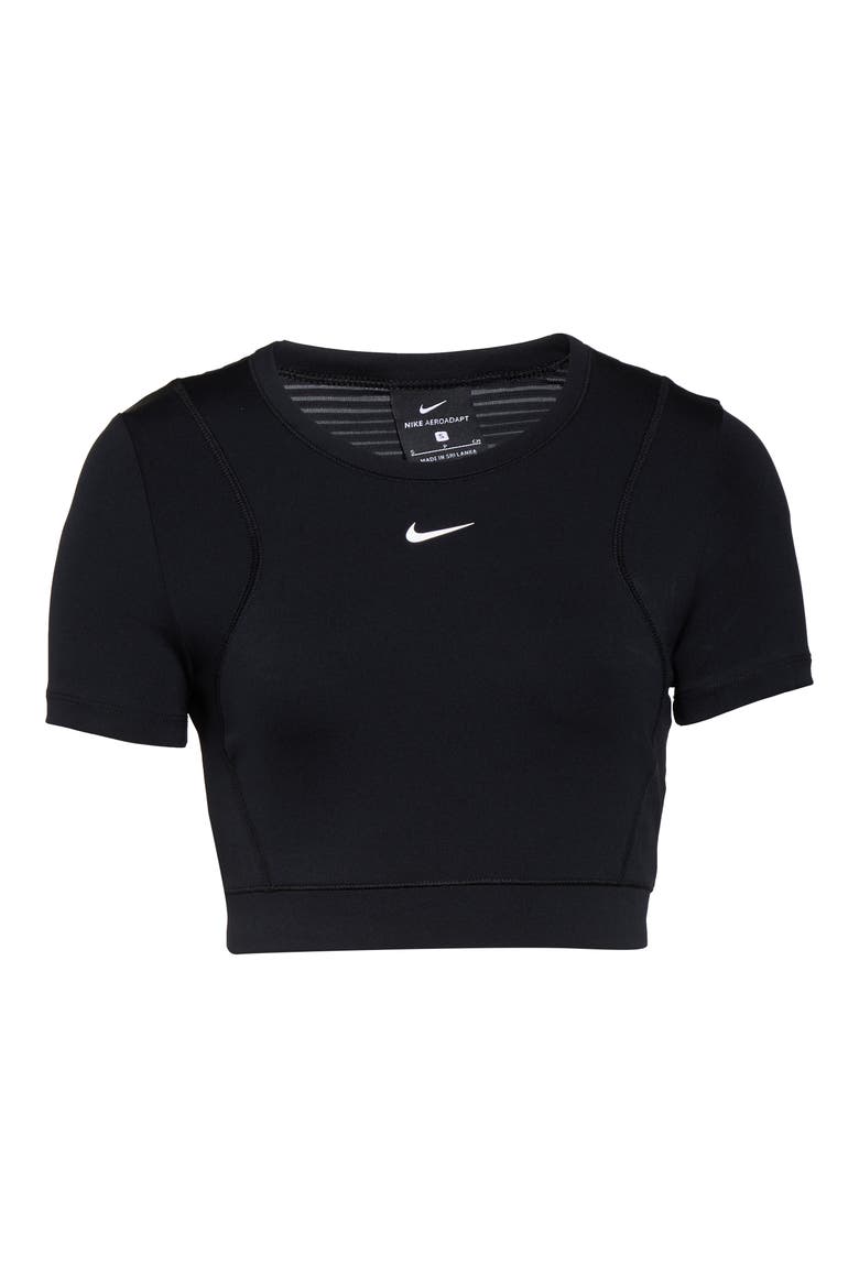 Pro AeroAdapt Crop Top, Alternate, color, BLACK/ BLACK/ METALLIC SILVER