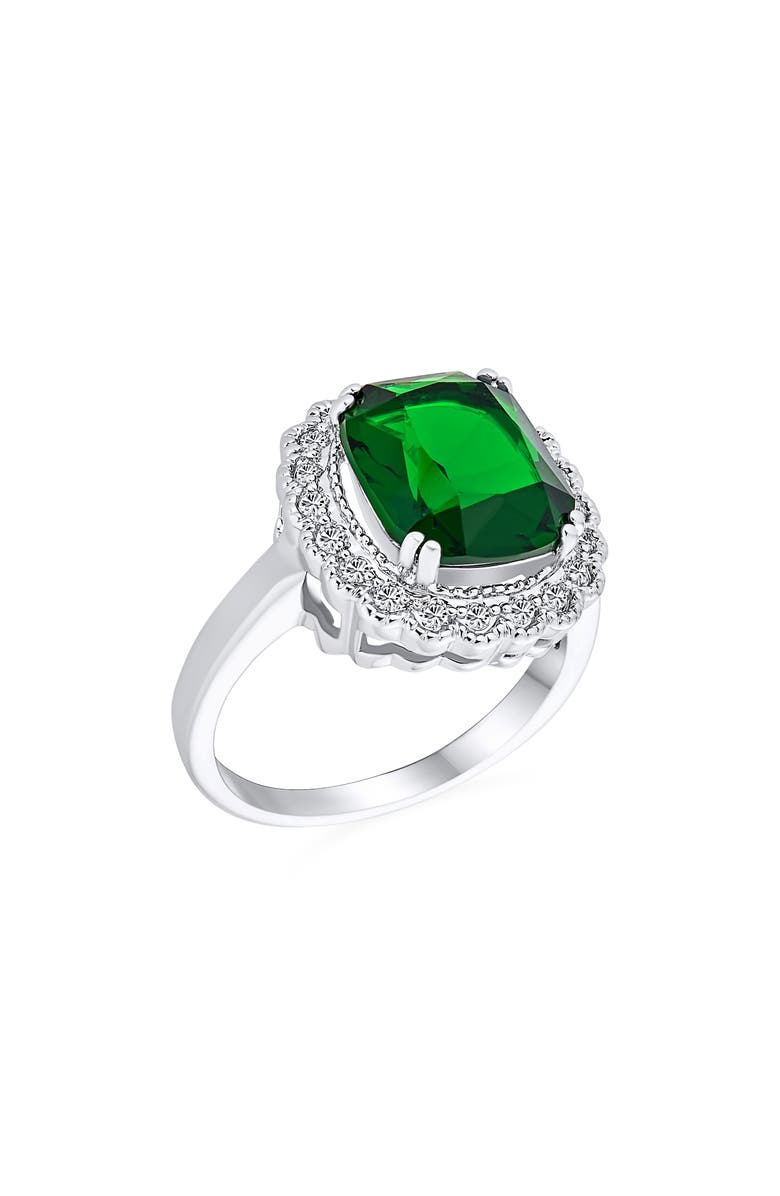 BLING JEWELRY Art Deco CZ Halo Ring, Alternate, color,