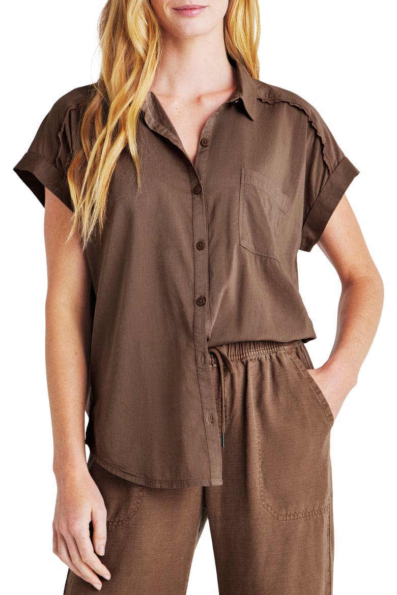 Paige Button-Up Shirt, Main, color, ESPRESSO