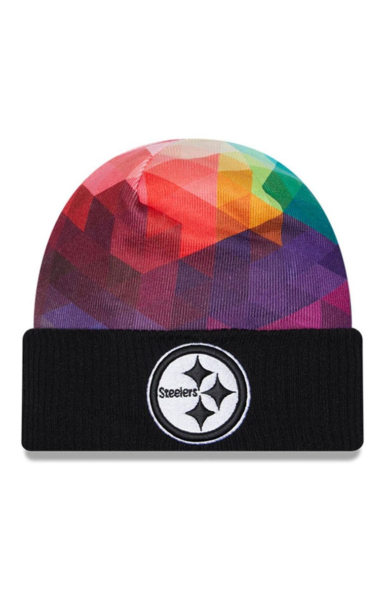 New Era Men's New Era  Black Pittsburgh Steelers 2023 NFL Crucial Catch Cuffed Knit Hat, Main, color, 