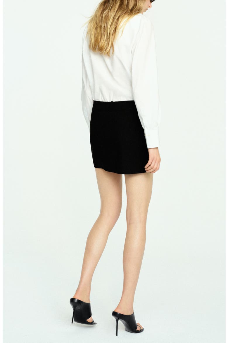Danita Wrap Front Miniskirt, Alternate, color, BLACK