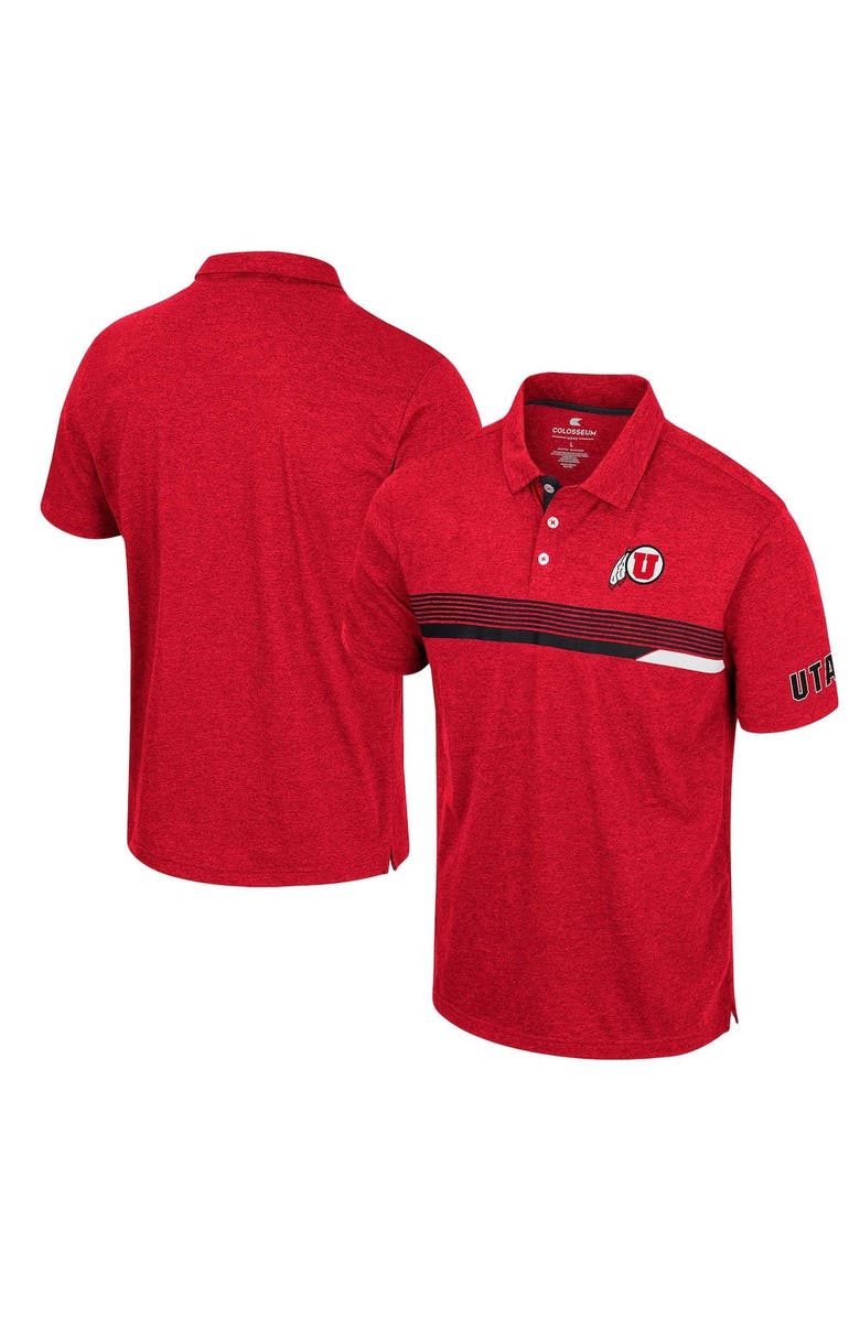 COLOSSEUM Men's Colosseum Red Utah Utes No Problemo Polo, Main, color,