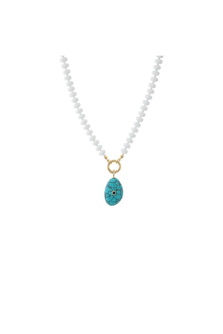 White Beaded Clicker Necklace, Alternate, color, White