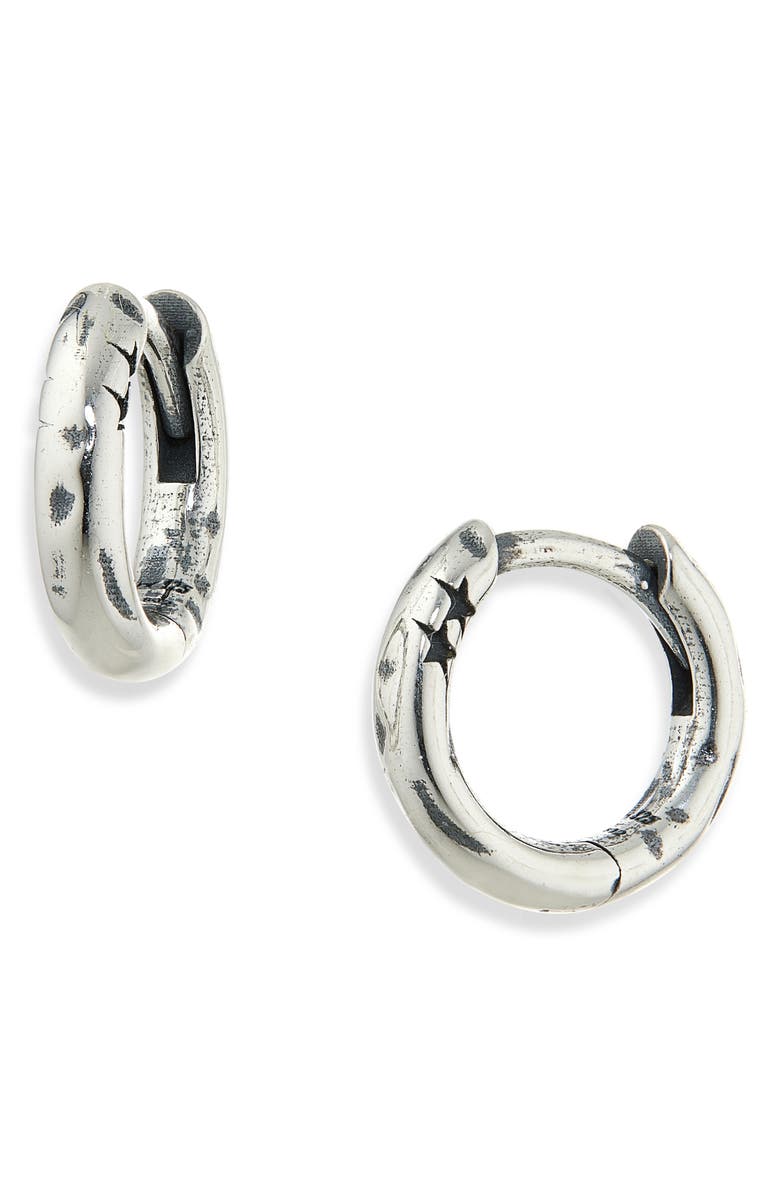 TWOJEYS Men's Slim Hoop Earrings, Main, color, Silver