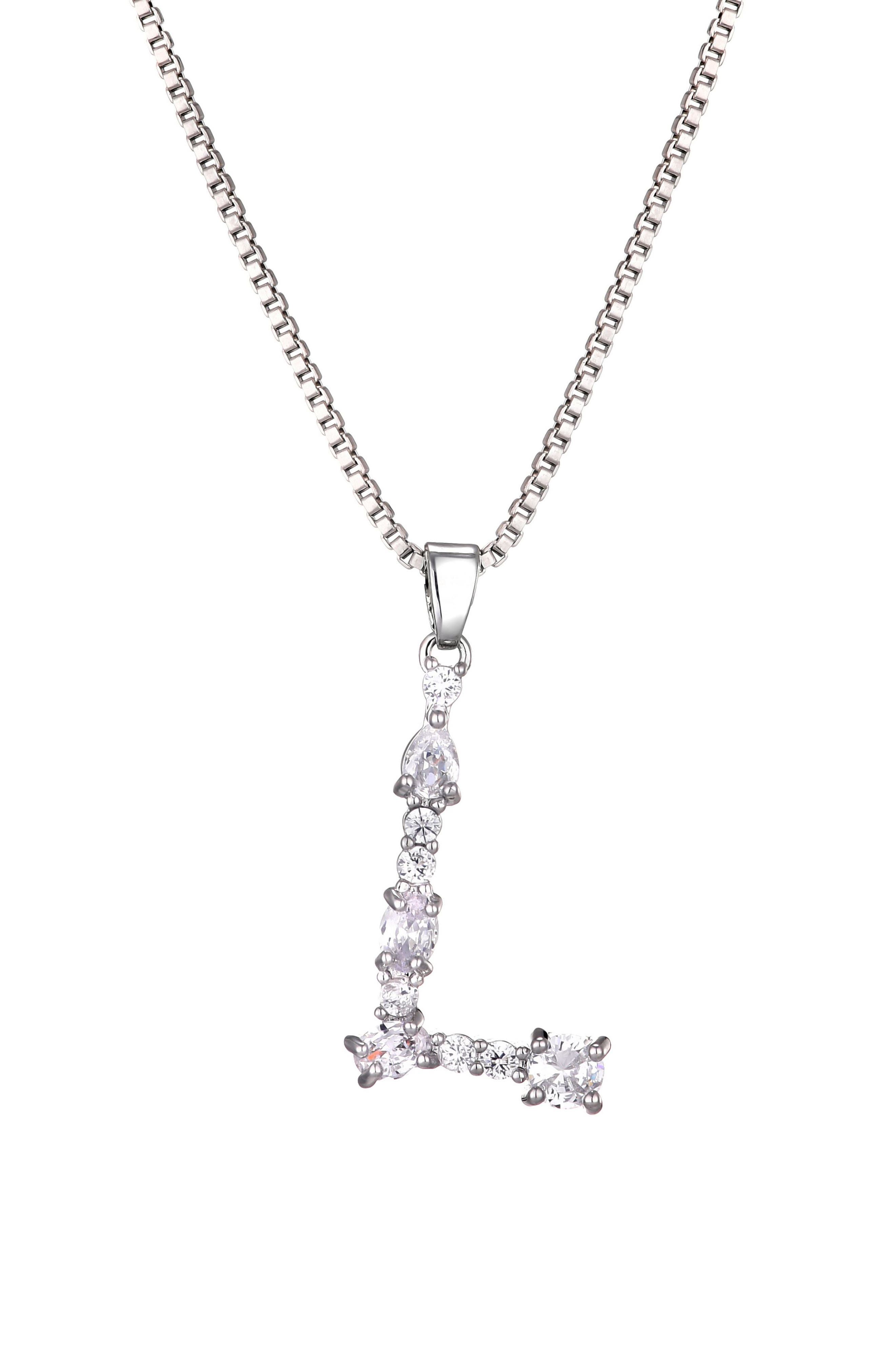 Mixed Crystal Initial Pendant Necklace