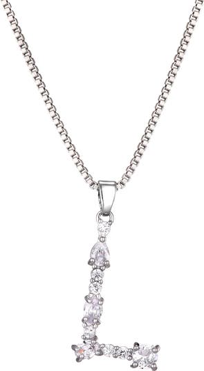 Mixed Crystal Initial Pendant Necklace