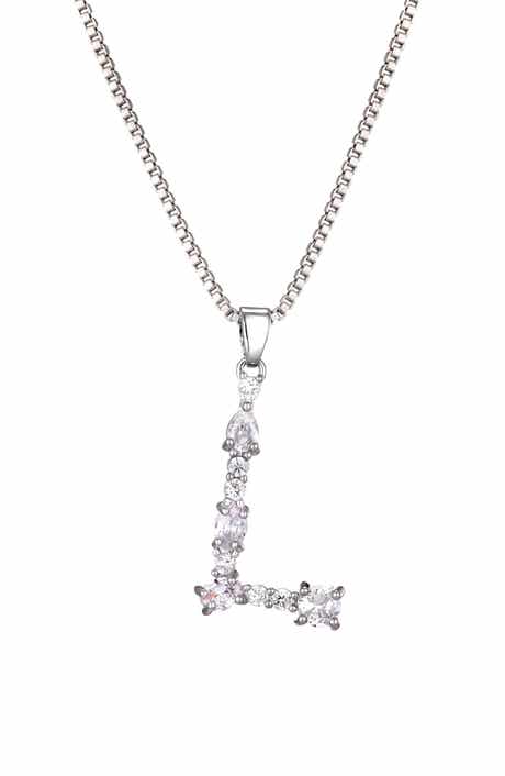 Mixed Crystal Initial Pendant Necklace