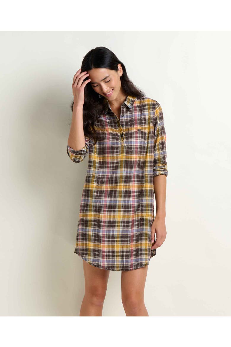 Re-Form Popover Long Sleeve Dress, Main, color, Chestnut Check