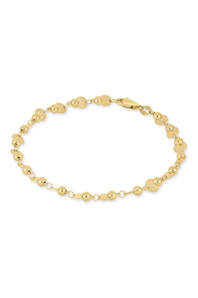 14K Gold Textured Disc Bead Chain Bracelet, Alternate, color, 14K YELLOW GOLD