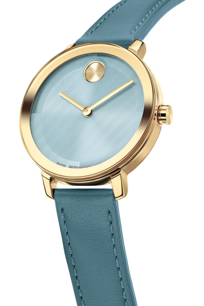Bold Evolution 2.0 Leather Strap Watch, 20mm, Alternate, color, BLUE
