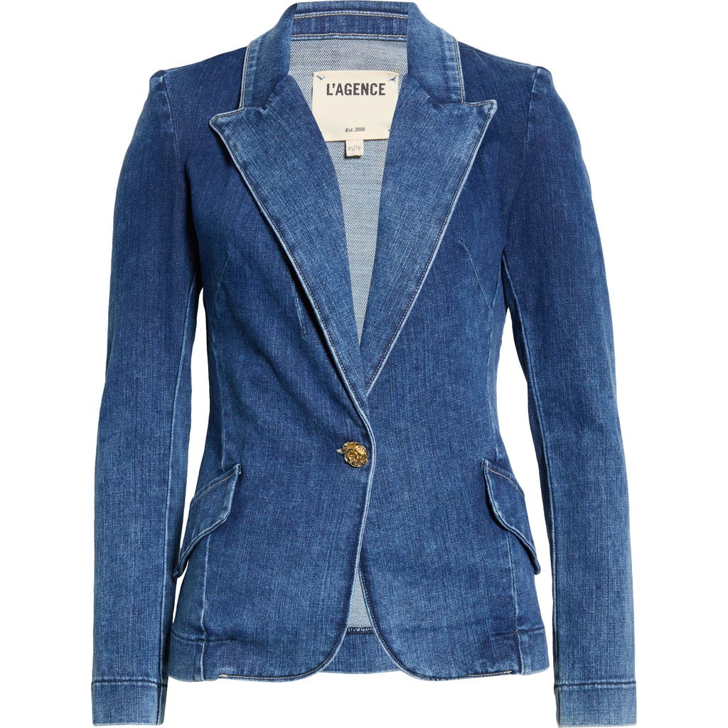 L'agence Baldwin Denim Blazer In Blue