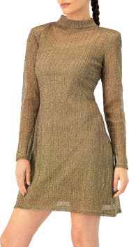 IVONNE Short A-Line Dress with Long Sleeves