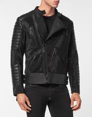 PHILIPP PLEIN Leather Biker Men