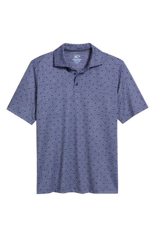 Johnston & Murphy Xc4® + Cool Degree™ Geo Print Performance Golf Polo In Icon/navy