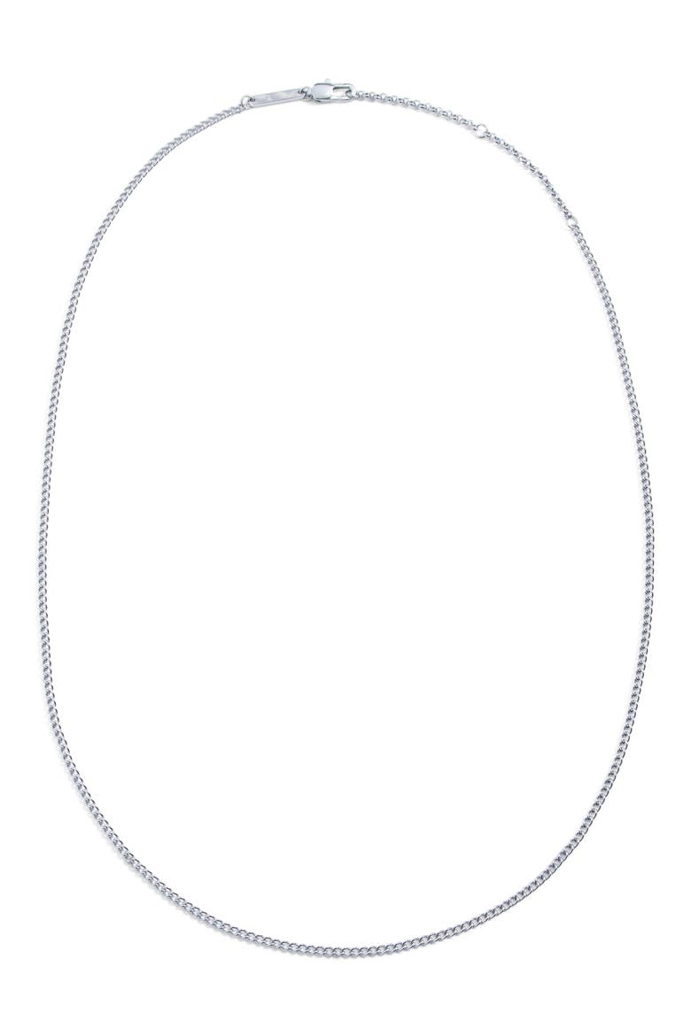 Men's Box Chain Necklace, Main, color, SILVER