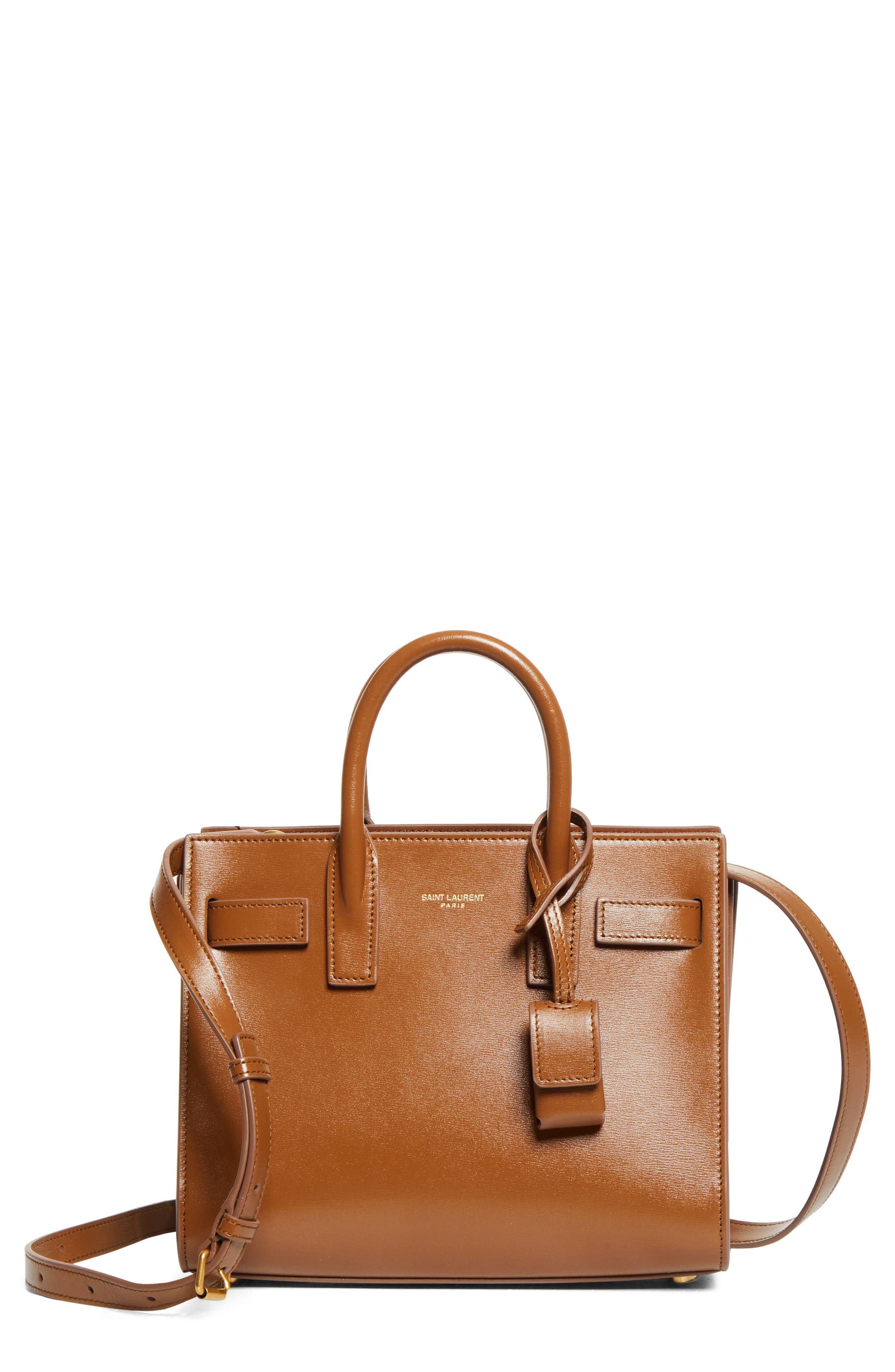 Saint Laurent Nano Sac de Jour Leather Tote, Main, color, Fox