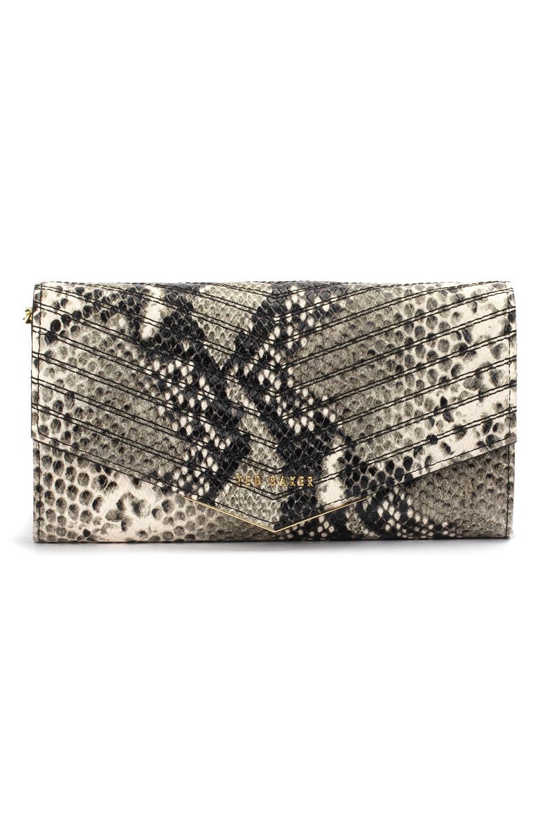Ted Baker London Ladora Exotic Quilted Wallet on a Chain, Alternate, color, 