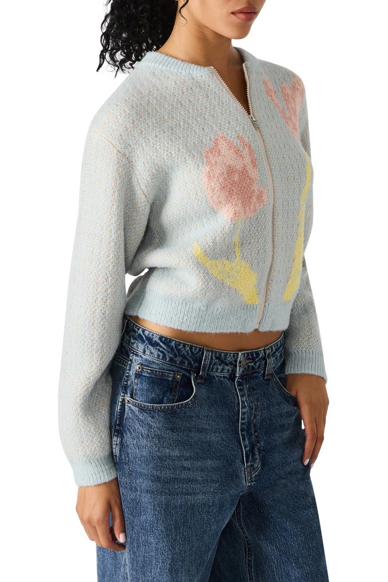 Jena Crop Sweater Jacket, Alternate, color, GREY MULTI