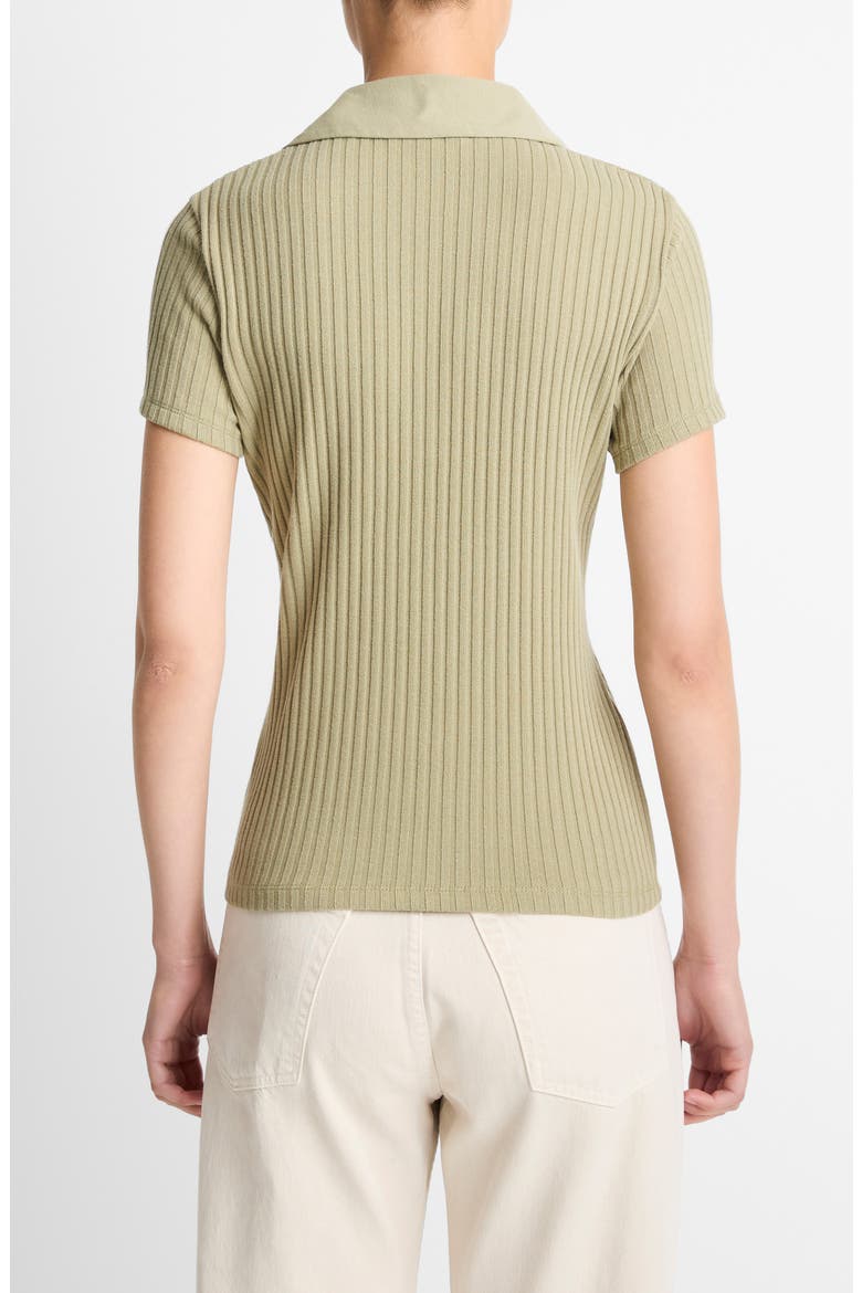 Johnny Collar Ribbed Top, Alternate, color, OLIVE STONE