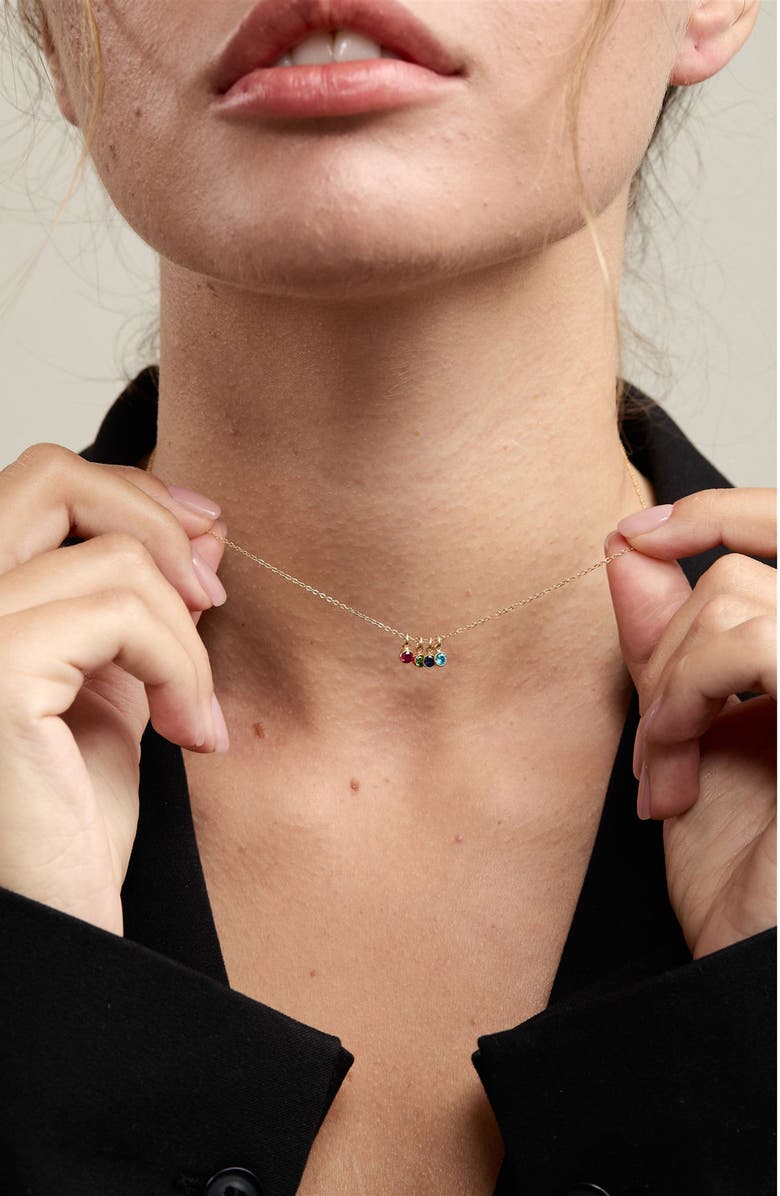 Set & Stones Multi Birthstone Charm Necklace, Alternate, color, Silver / 2 Charms