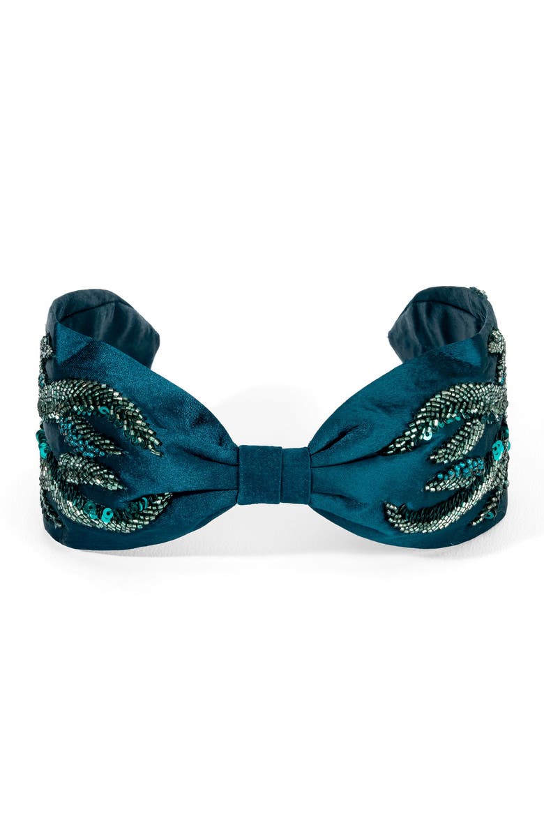 Azure Reef Embellished Headband, Alternate, color, Blue