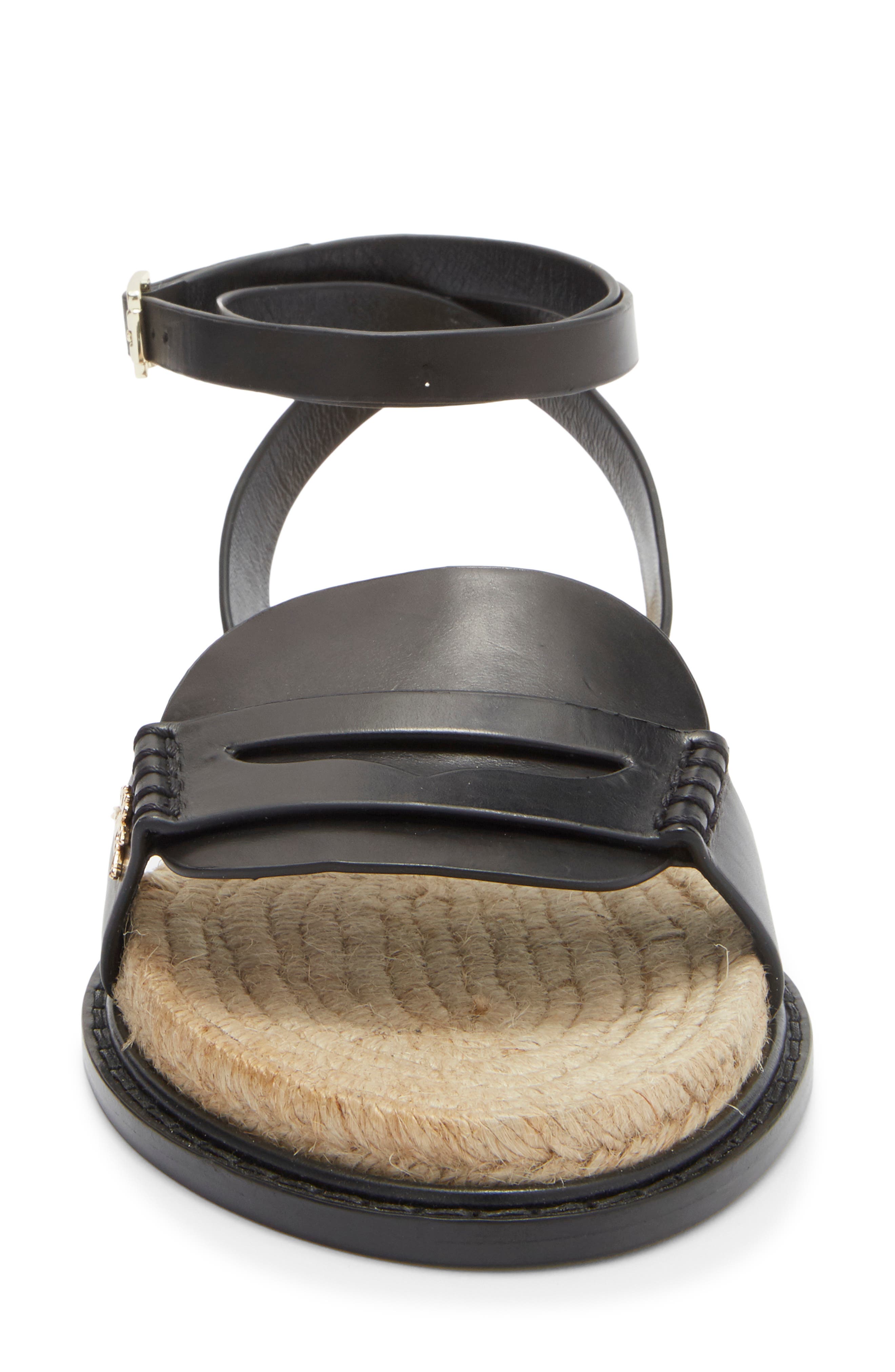 Longchamp Jute Sandal, Alternate, color, Black
