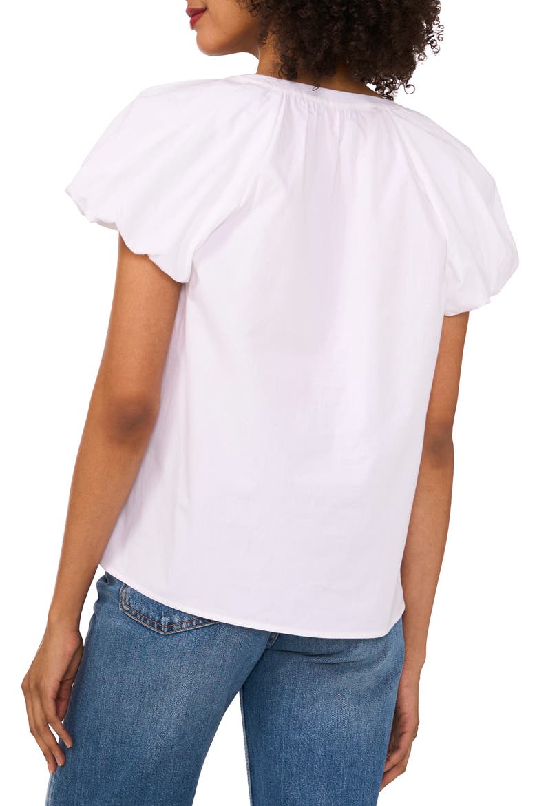 Puff Sleeve Cotton Top, Alternate, color, ULTRA WHITE