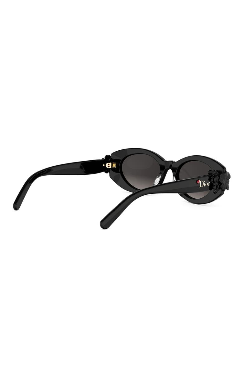 'Dior Clover B1I Oval Sunglasses, Alternate, color, SHINY BLACK / GRADIENT SMOKE