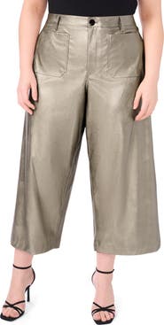 Vince Camuto Metallic Faux Leather Crop Pants