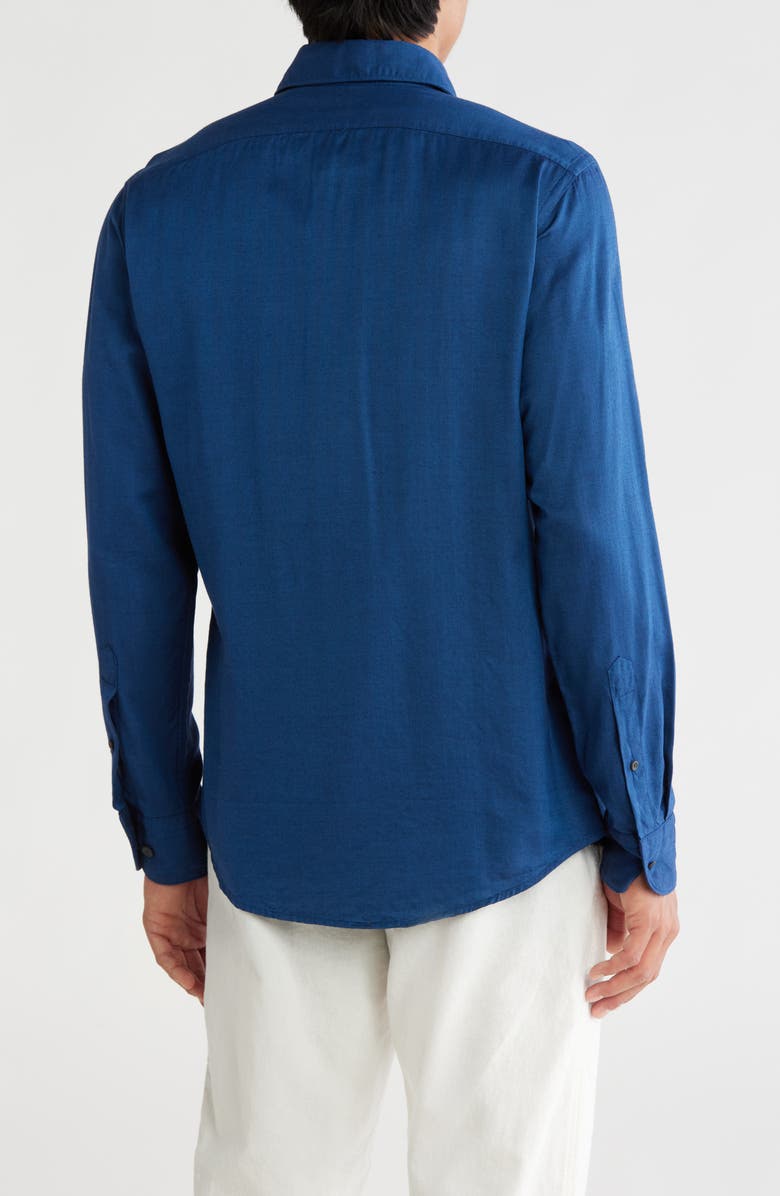 Eton Slim Fit Herringbone Cotton & Lyocell Flannel Dress Shirt, Alternate, color,