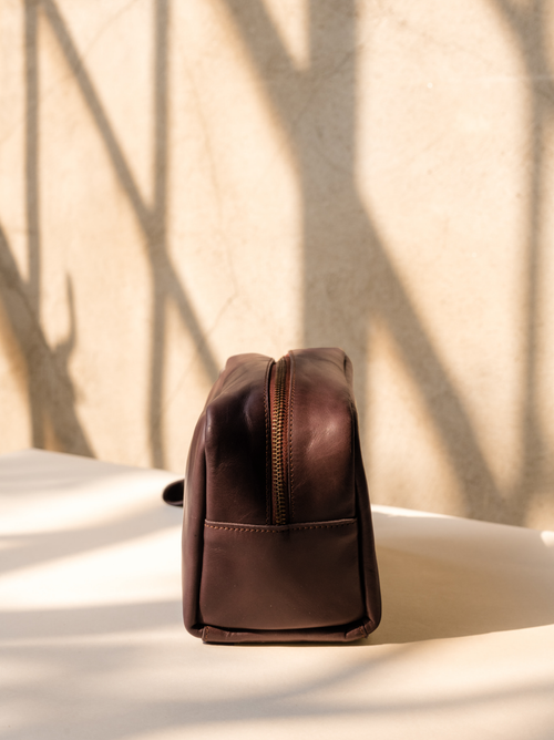 Able Avery Dopp Kit In Chocolate Brown